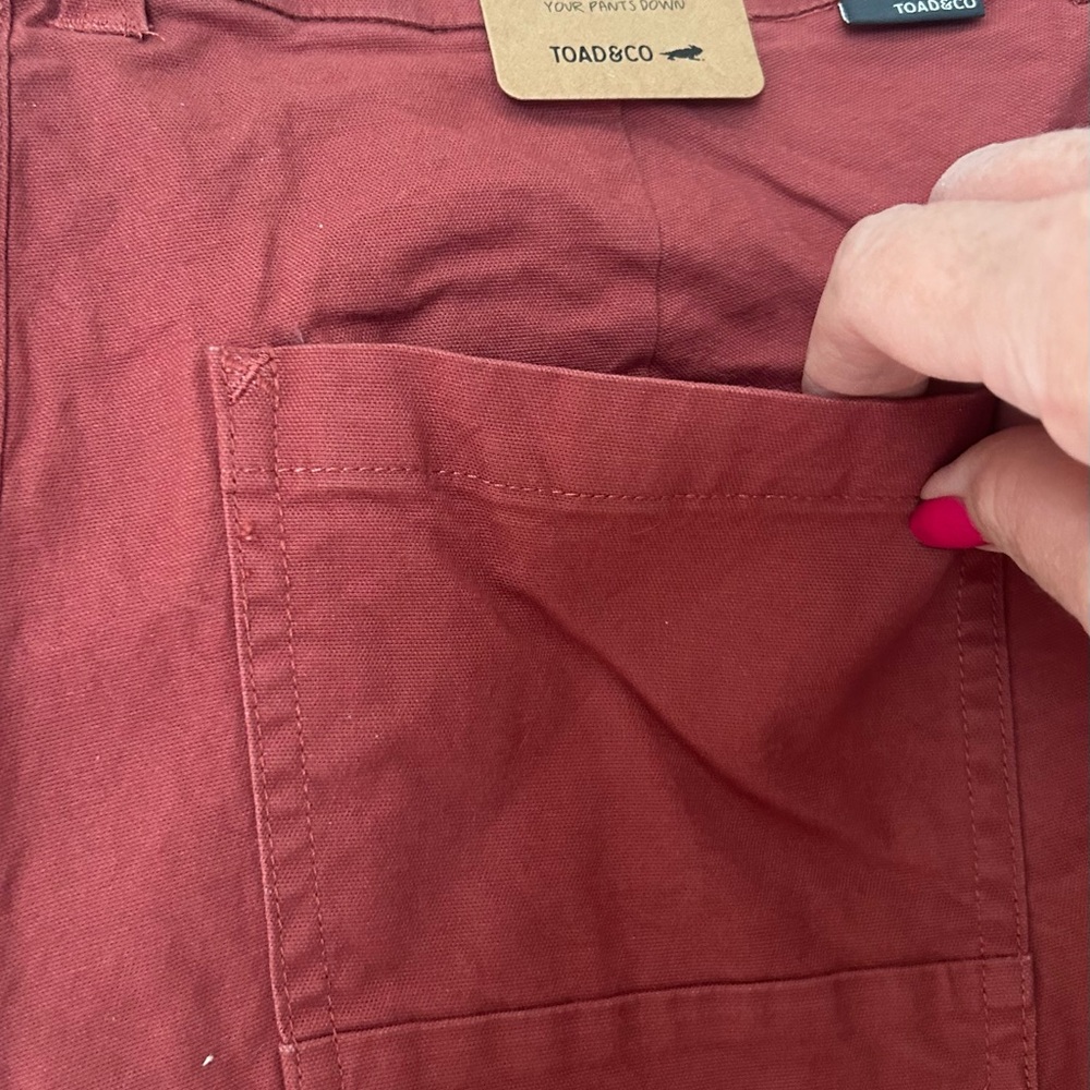 Toad&Co Brick Red Cotton Wide-Leg Pants. 12. NWT. - Picture 7 of 8